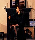 Jack Vettriano Model in Black painting